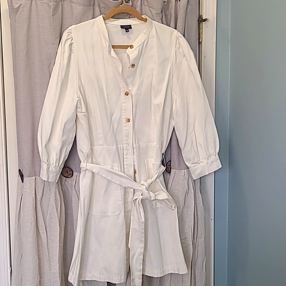 Who What Wear Off-White Denim Shirt Dress